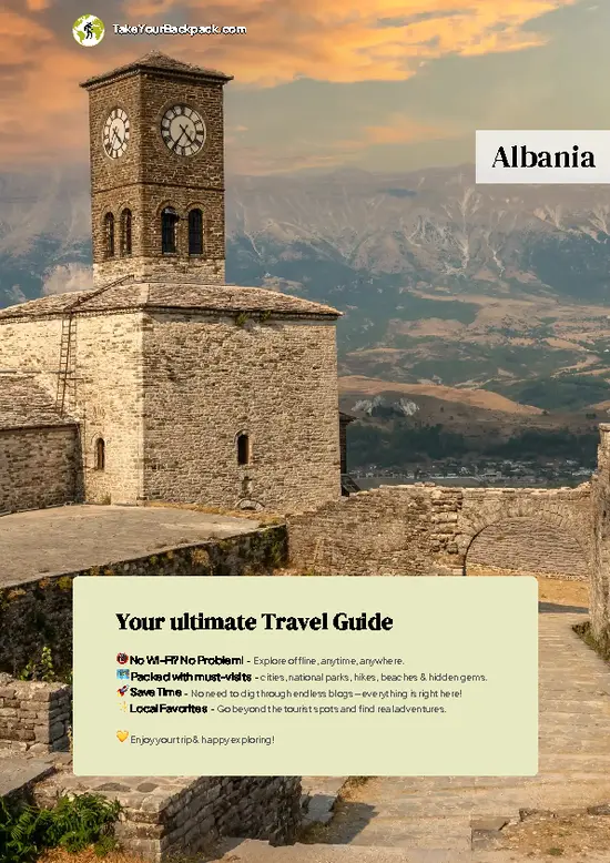 example page 0 from our offline Travel Guide for Albania