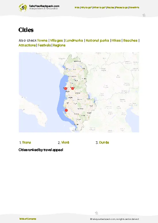 example page 6 from our offline Travel Guide for Albania