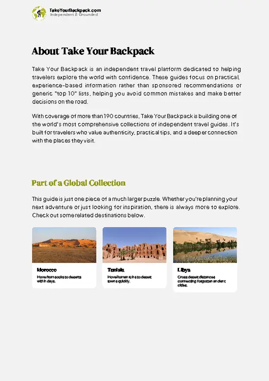 example page 1 from our offline Travel Guide for Algeria