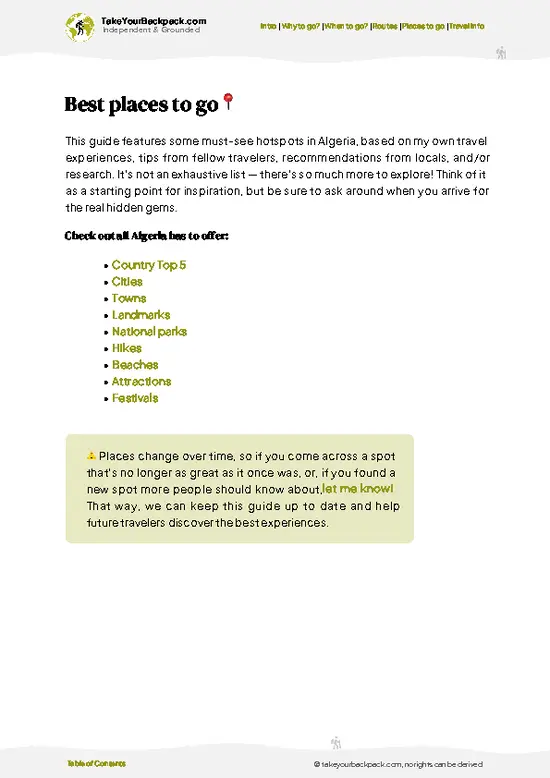 example page 5 from our offline Travel Guide for Algeria