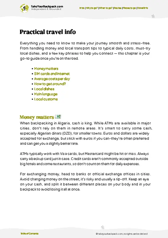 example page 7 from our offline Travel Guide for Algeria