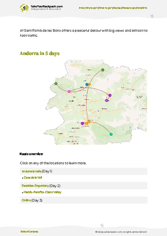 example page 4 from our offline Travel Guide for Andorra