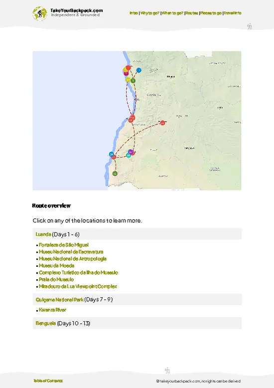example page 4 from our offline Travel Guide for Angola