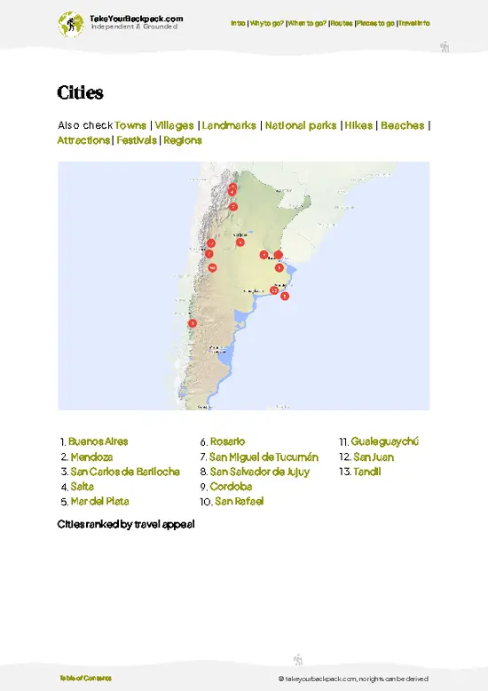 example page 6 from our offline Travel Guide for Argentina