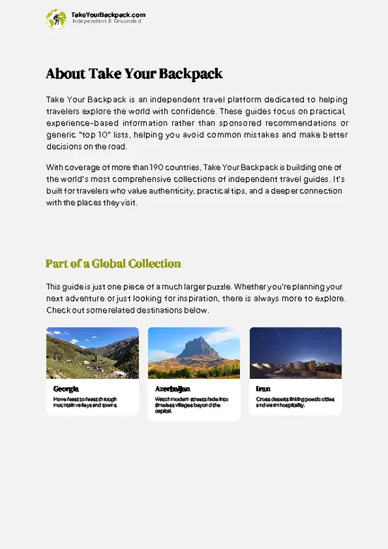 example page 1 from our offline Travel Guide for Armenia