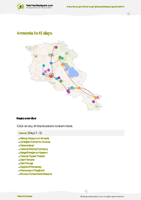 example page 4 from our offline Travel Guide for Armenia