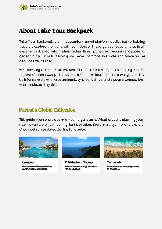 example page 1 from our offline Travel Guide for Aruba