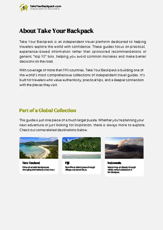 example page 1 from our offline Travel Guide for Australia