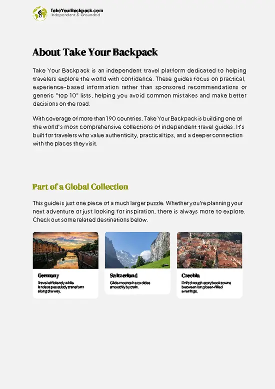 example page 1 from our offline Travel Guide for Austria