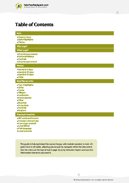 example page 2 from our offline Travel Guide for Austria