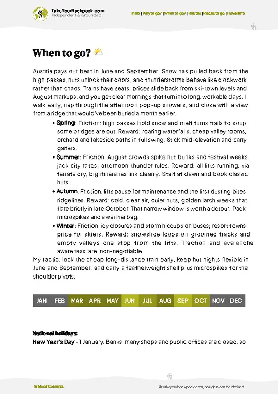 example page 3 from our offline Travel Guide for Austria