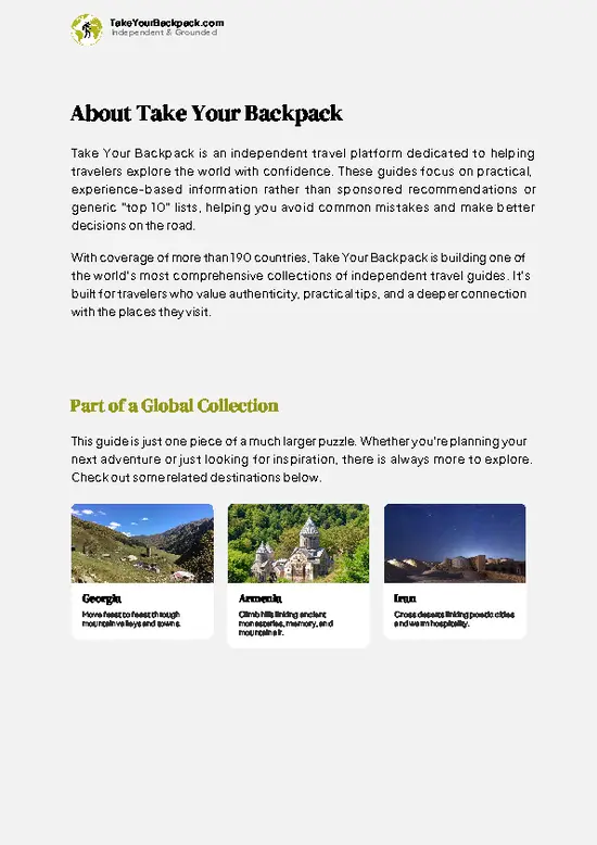 example page 1 from our offline Travel Guide for Azerbaijan
