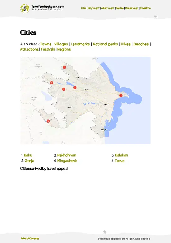 example page 6 from our offline Travel Guide for Azerbaijan