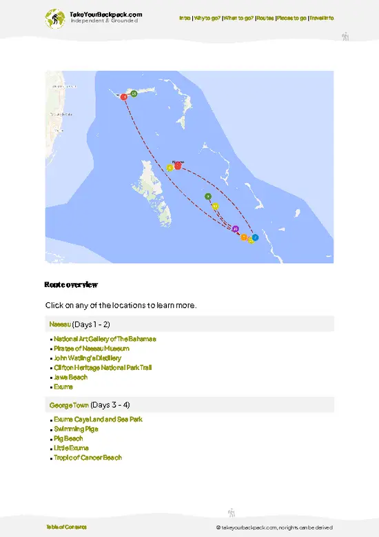 example page 4 from our offline Travel Guide for Bahamas