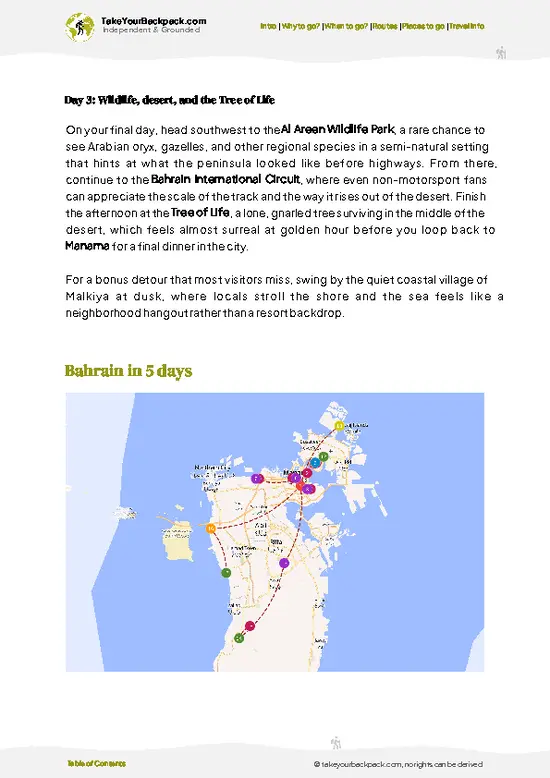 example page 4 from our offline Travel Guide for Bahrain