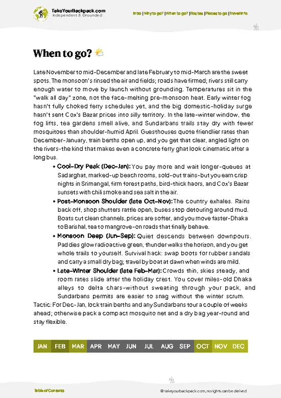 example page 3 from our offline Travel Guide for Bangladesh