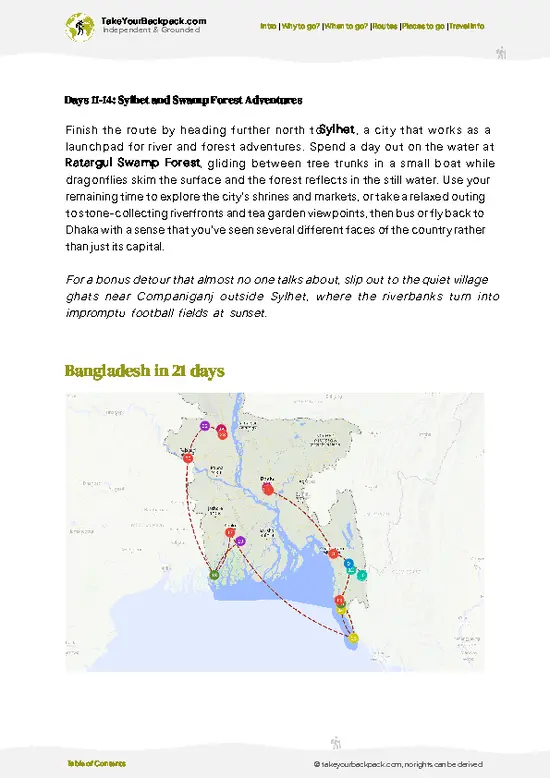 example page 4 from our offline Travel Guide for Bangladesh