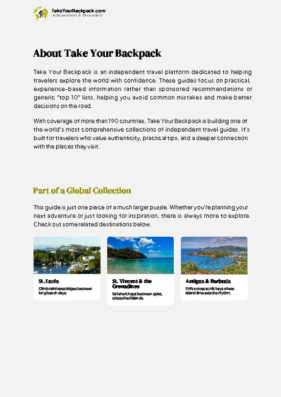 example page 1 from our offline Travel Guide for Barbados