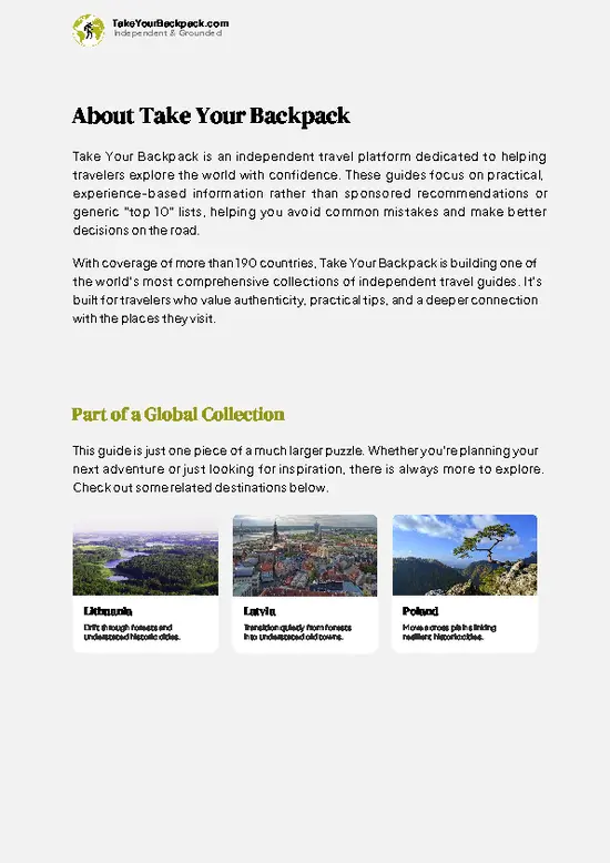 example page 1 from our offline Travel Guide for Belarus