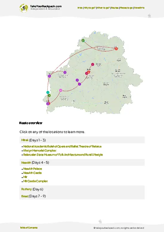 example page 4 from our offline Travel Guide for Belarus