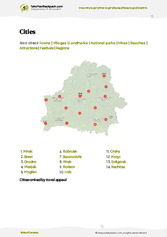 example page 6 from our offline Travel Guide for Belarus