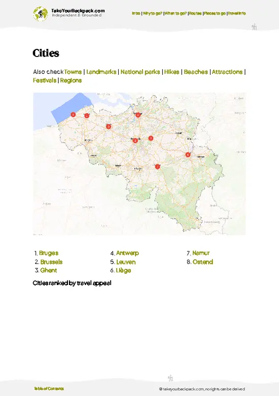 example page 6 from our offline Travel Guide for Belgium