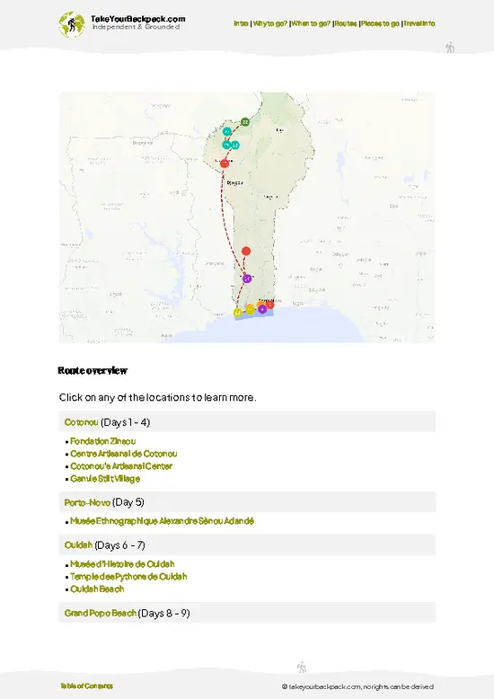 example page 4 from our offline Travel Guide for Benin