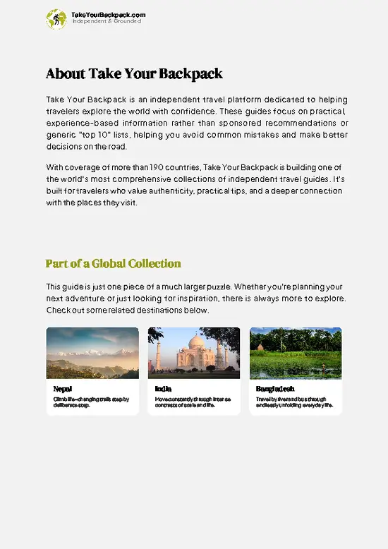 example page 1 from our offline Travel Guide for Bhutan