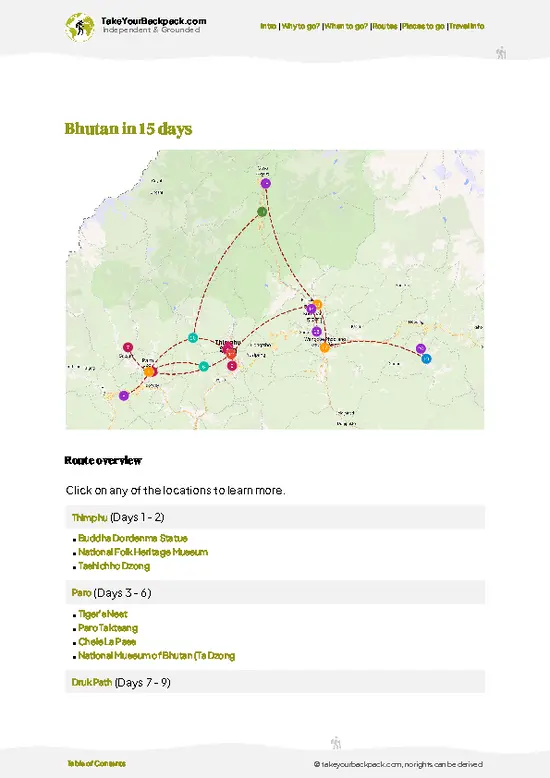 example page 4 from our offline Travel Guide for Bhutan