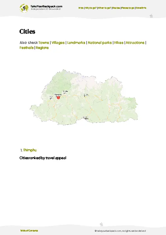 example page 6 from our offline Travel Guide for Bhutan