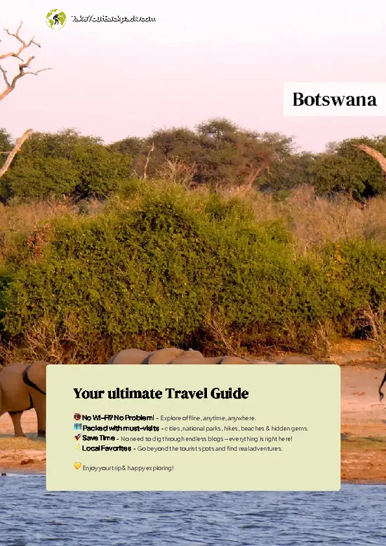 example page 0 from our offline Travel Guide for Botswana