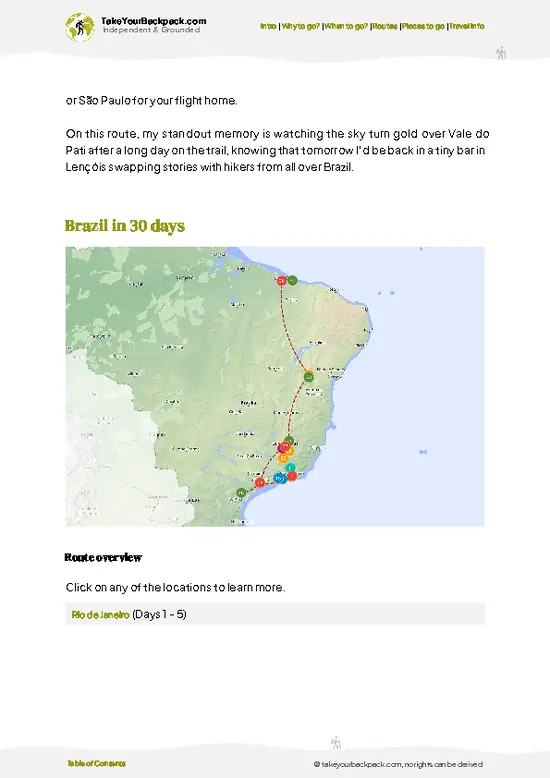 example page 4 from our offline Travel Guide for Brazil