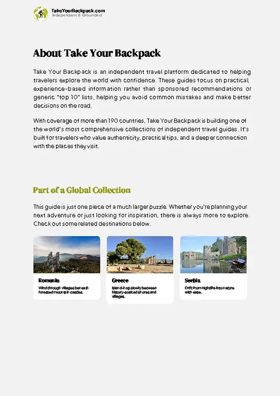 example page 1 from our offline Travel Guide for Bulgaria
