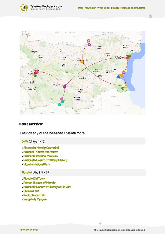 example page 4 from our offline Travel Guide for Bulgaria