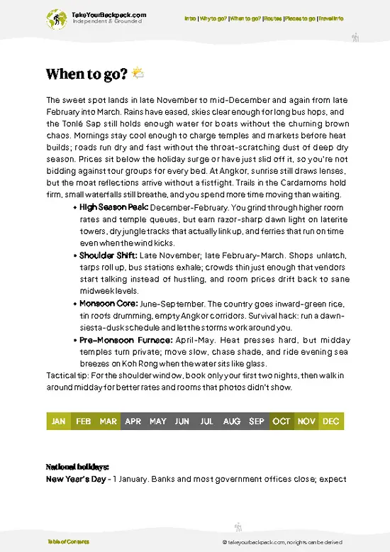 example page 3 from our offline Travel Guide for Cambodia
