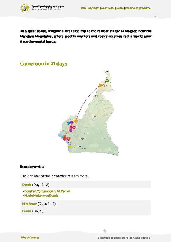 example page 4 from our offline Travel Guide for Cameroon
