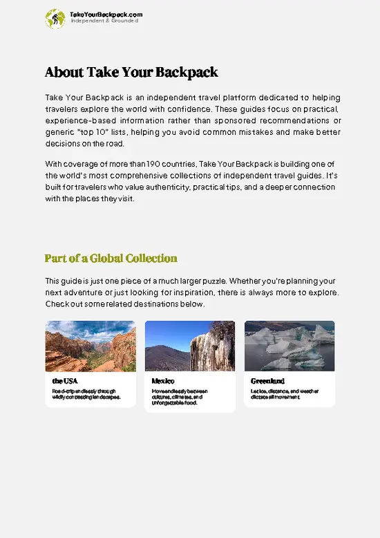 example page 1 from our offline Travel Guide for Canada