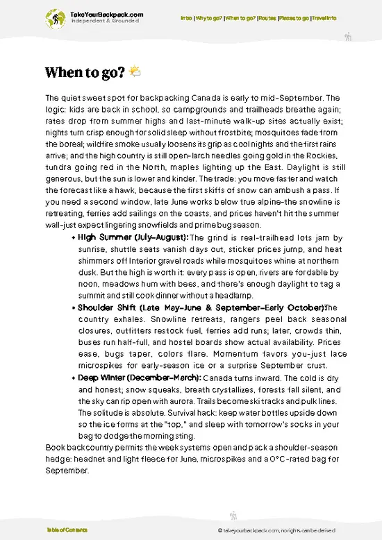 example page 3 from our offline Travel Guide for Canada