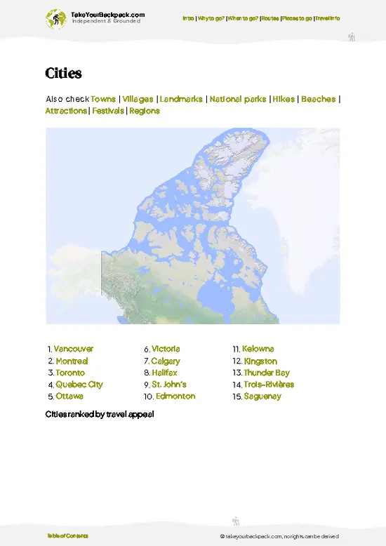example page 6 from our offline Travel Guide for Canada
