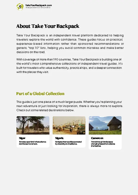 example page 1 from our offline Travel Guide for Chad
