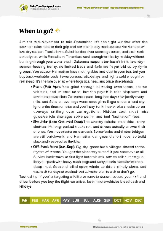 example page 3 from our offline Travel Guide for Chad