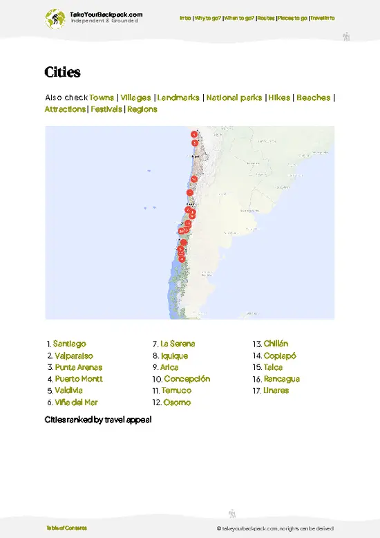 example page 6 from our offline Travel Guide for Chile