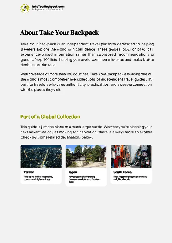 example page 1 from our offline Travel Guide for China