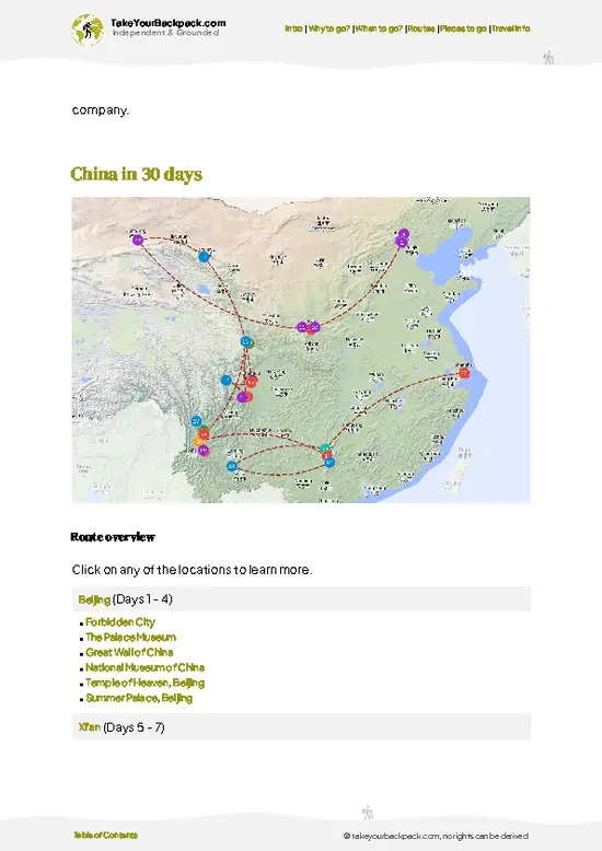 example page 4 from our offline Travel Guide for China