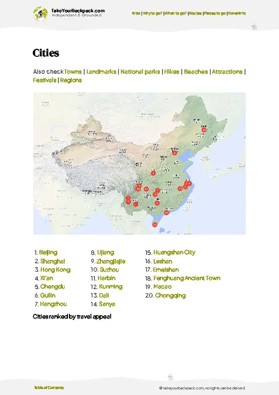 example page 6 from our offline Travel Guide for China
