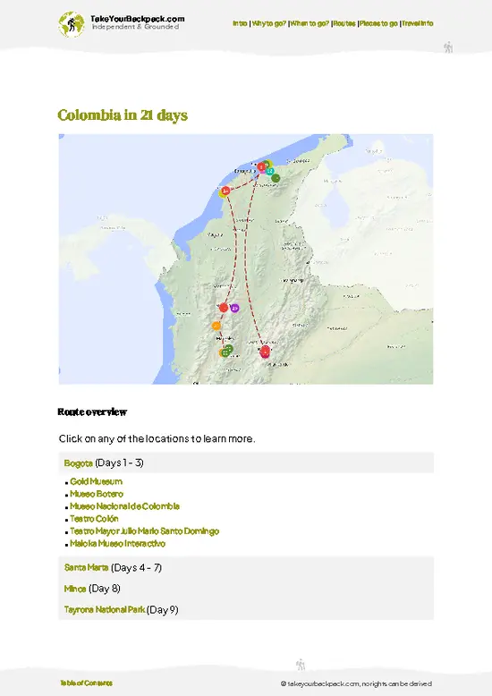 example page 4 from our offline Travel Guide for Colombia