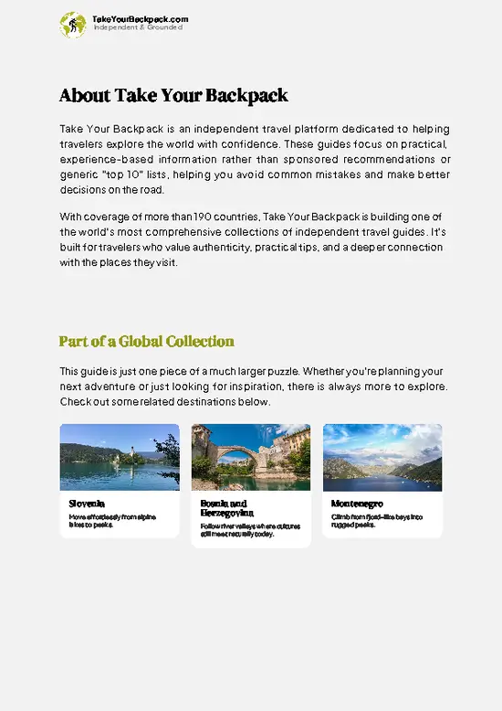 example page 1 from our offline Travel Guide for Croatia