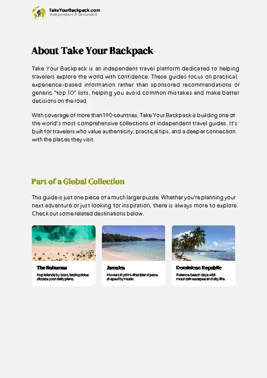 example page 1 from our offline Travel Guide for Cuba