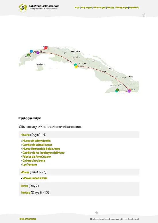 example page 4 from our offline Travel Guide for Cuba