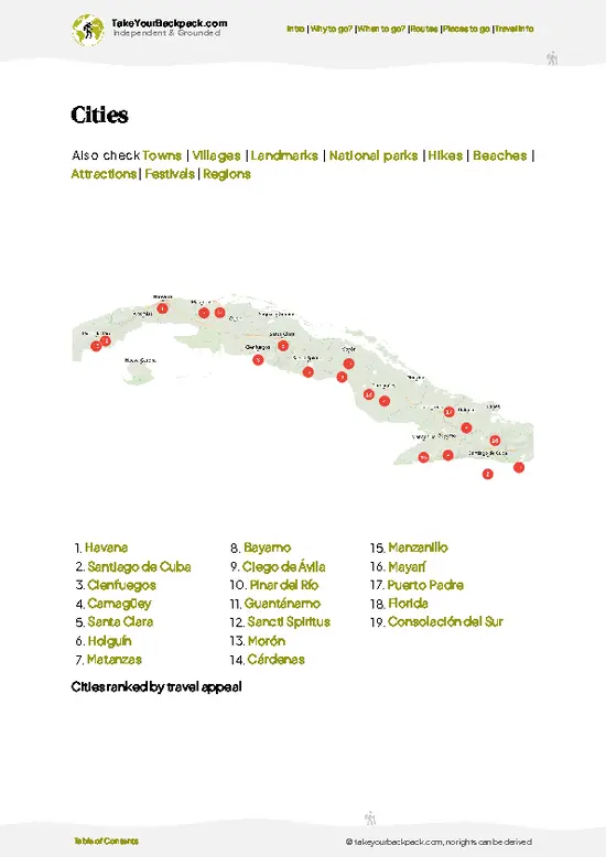 example page 6 from our offline Travel Guide for Cuba